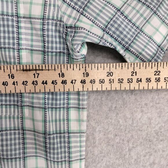 NWT Galaxy  Shirt Mens Small Blue Plaid Button Up Short Sleeve Casual Summer - Picture 5 of 11